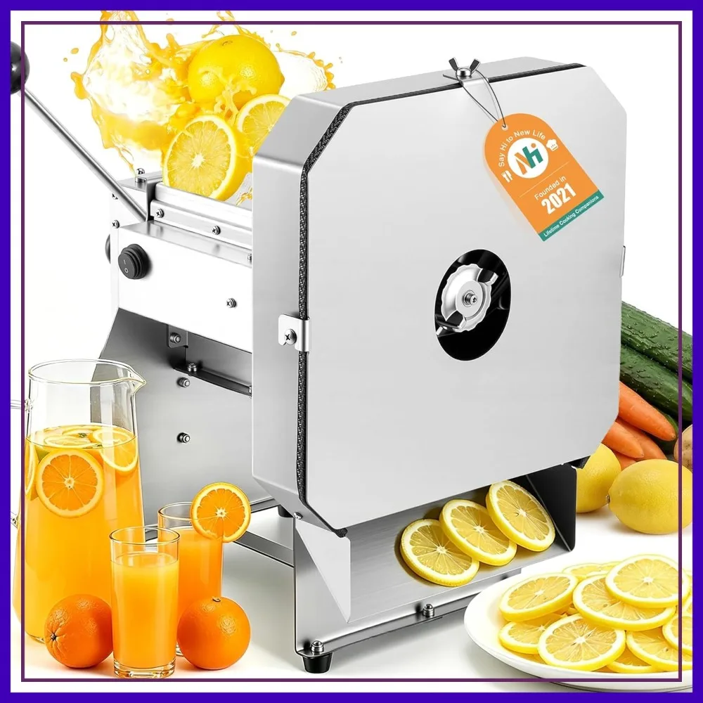 Electric Vegetable Slicer, 0-0.4" Adjustable Thickness, Stainless Steel Blade, Dual Use Manual & Electric, Onion Potato Cutter
Electric Vegetable Slicer, 0-0.4" Adjustable Thickness, Stainless Steel Blade, Dual Use Manual & Electric, Onion Potato Cutter