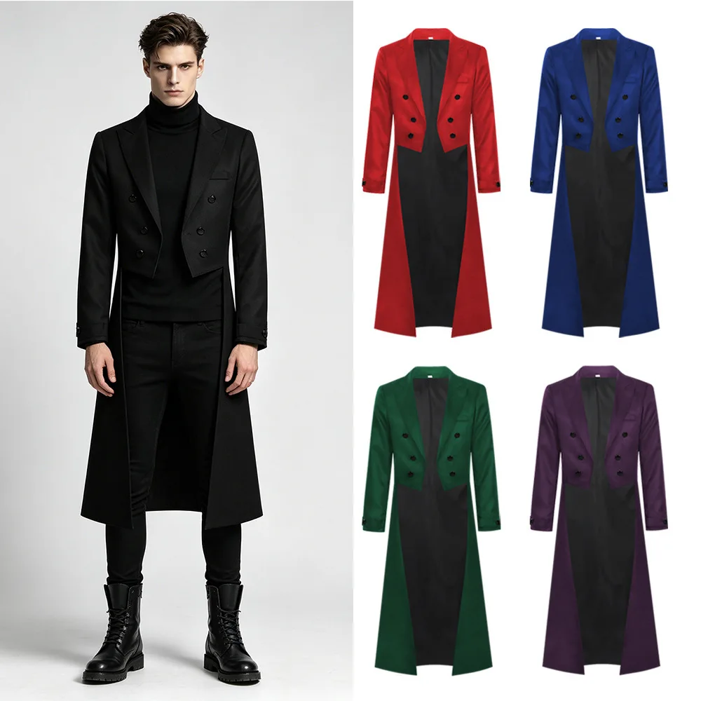Medieval Men's Steampunk Vintage Victorian Style Jacket Gothic Long Era Tuxedo Stage Uniform Performance Halloween Jackets
Medieval Men's Steampunk Vintage Victorian Style Jacket Gothic Long Era Tuxedo Stage Uniform Performance Halloween Jackets
