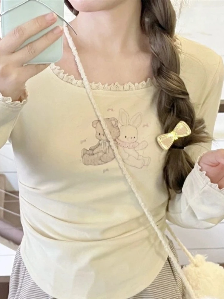 QWEEK Y2k Kawaii Lace T Shirt Women Japanese Harajuku Japan Style Lace Long Sleeve Tees Korean Fashion Kpop Top
QWEEK Y2k Kawaii Lace T Shirt Women Japanese Harajuku Japan Style Lace Long Sleeve Tees Korean Fashion Kpop Top