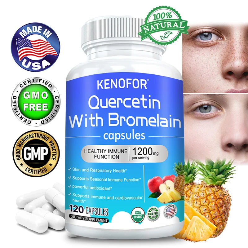 KENOFOR Quercetin and Bromelain,beneficial To Cardiometabolism, Supporting Lungs,cell Health,enhancing Immunity and Antioxidants
KENOFOR Quercetin and Bromelain,beneficial To Cardiometabolism, Supporting Lungs,cell Health,enhancing Immunity and Antioxidants