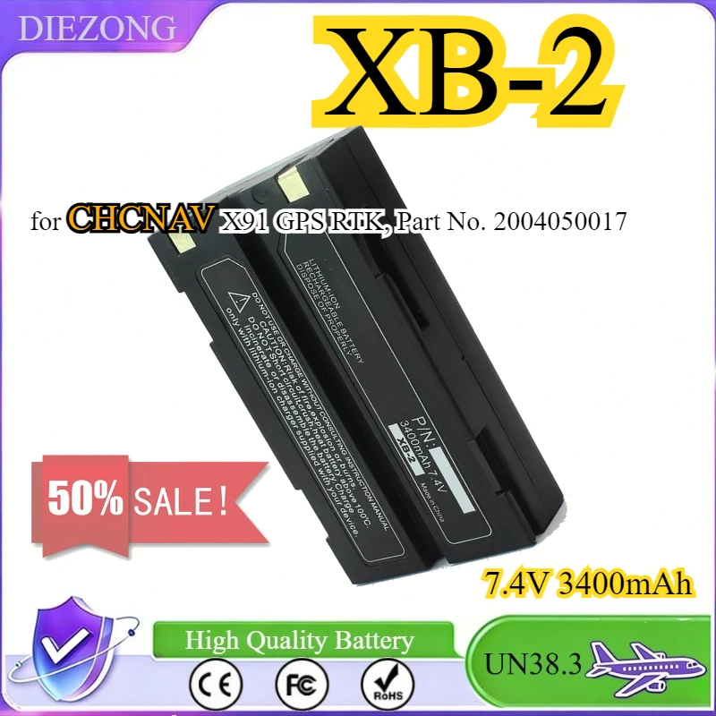 7.4V 3400mAh XB-2 Rechargeable Replacement Battery for CHCNAV X91 GPS RTK, Part No. 2004050017
7.4V 3400mAh XB-2 Rechargeable Replacement Battery for CHCNAV X91 GPS RTK, Part No. 2004050017