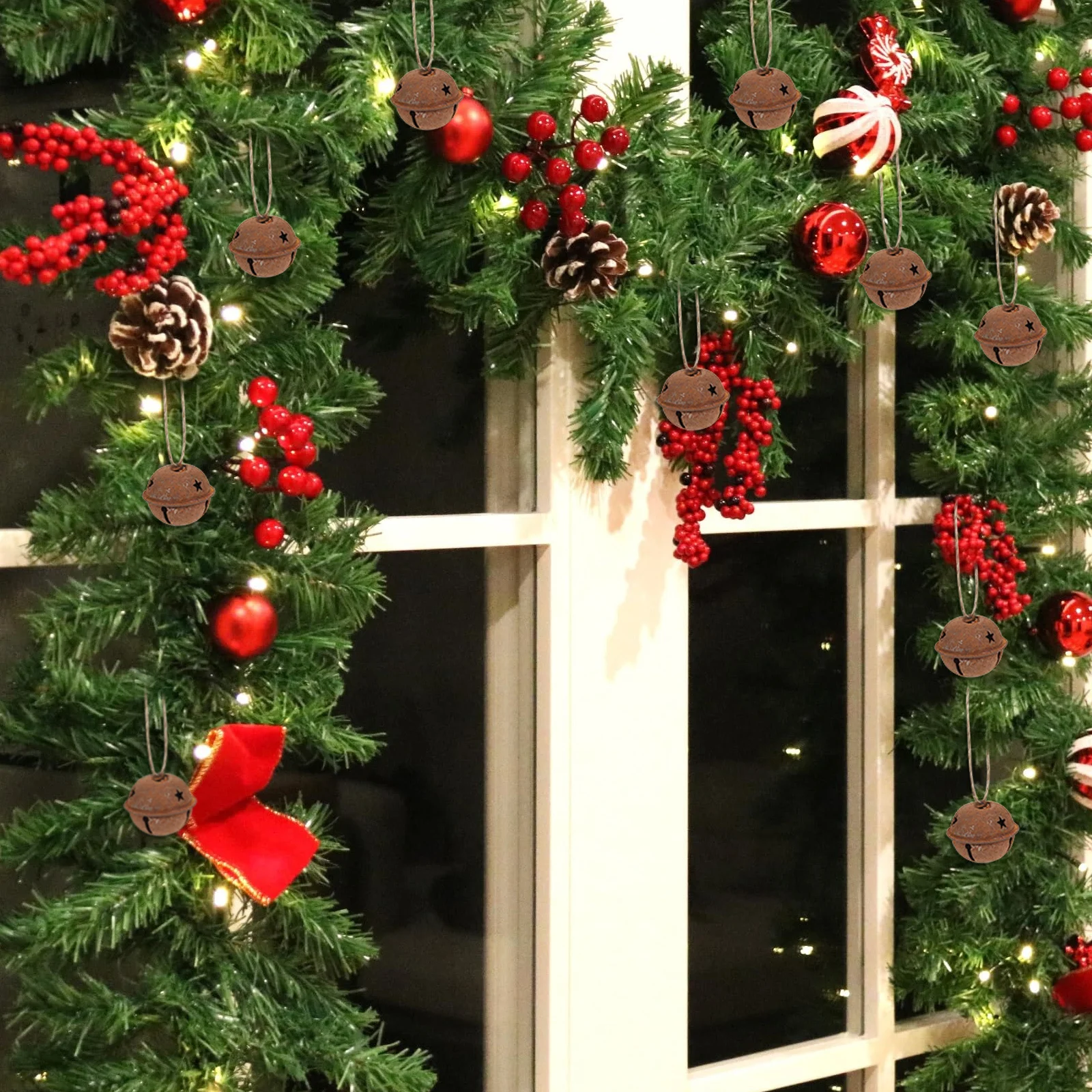 24Pcs Christmas Bells Metal Rusty Jingle Bells Set for DIY Crafts Jewelry Pendant Holiday Wall Hanging Decoration
24Pcs Christmas Bells Metal Rusty Jingle Bells Set for DIY Crafts Jewelry Pendant Holiday Wall Hanging Decoration