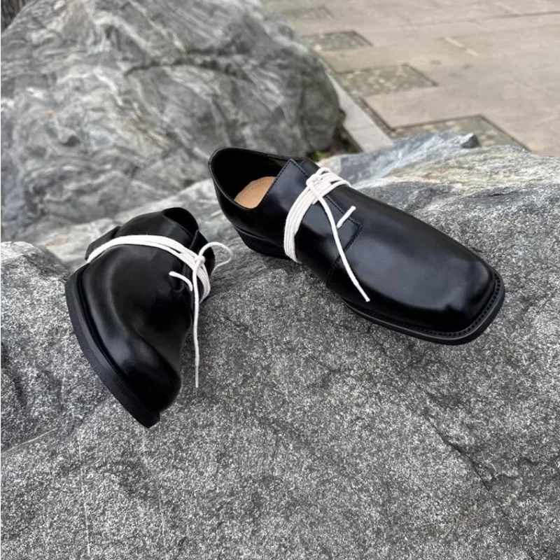 Vintage Cowhide Soft Leather Oxfords Women's Shoes British Style Genuine Leather Black Square Toe Casual Leather Shoes Female
Vintage Cowhide Soft Leather Oxfords Women's Shoes British Style Genuine Leather Black Square Toe Casual Leather Shoes Female