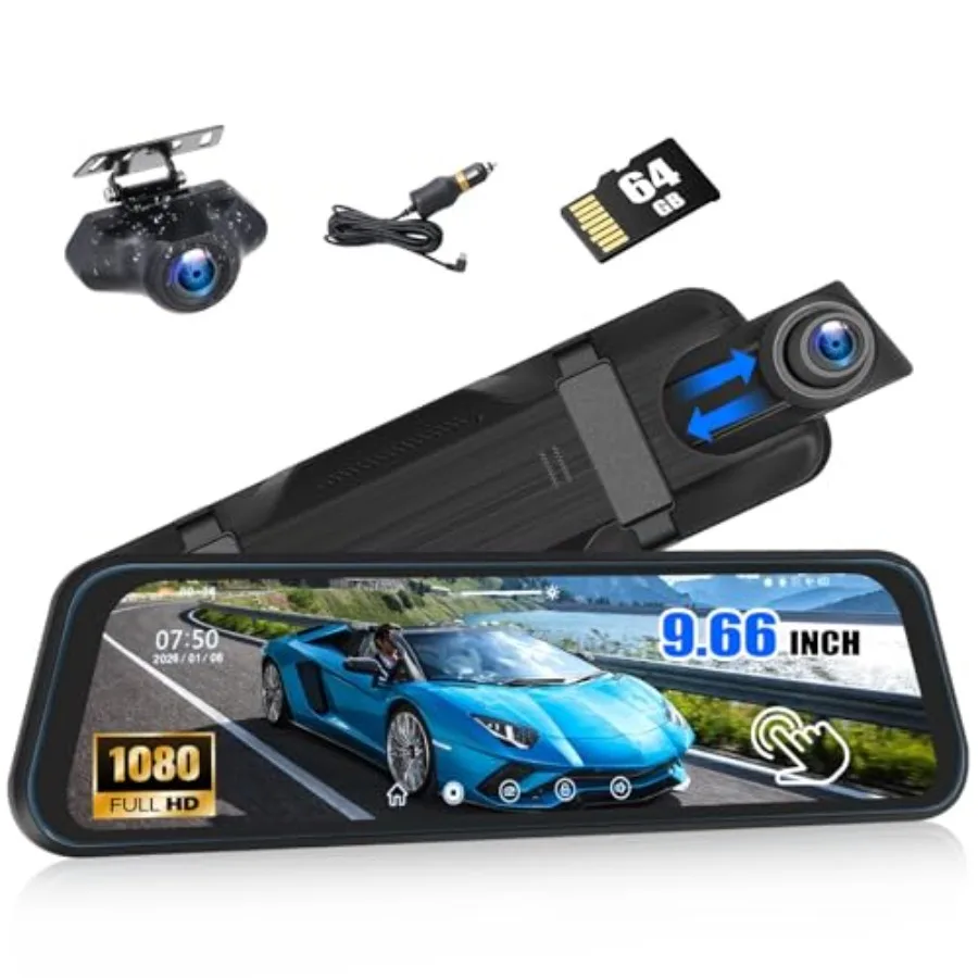 Dash cam for cars with IPS touchscreen, 1080P front/rear view, night vision, loop recording, motion detection, parking monitor,
Dash cam for cars with IPS touchscreen, 1080P front/rear view, night vision, loop recording, motion detection, parking monitor,