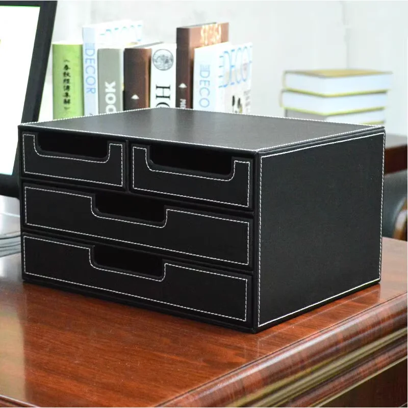 Creative Leather Office Stationery Desktop Storage Box File Organizing Drawer Data Cabinet
Creative Leather Office Stationery Desktop Storage Box File Organizing Drawer Data Cabinet