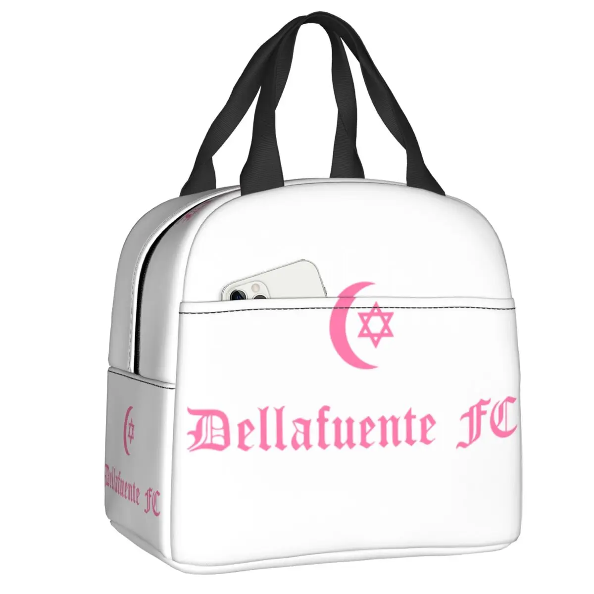 Custom Dellafuente Soccer Club FC Pink Insulated Lunch Bag for Women Portable Cooler Thermal Lunch Box Office Work School
Custom Dellafuente Soccer Club FC Pink Insulated Lunch Bag for Women Portable Cooler Thermal Lunch Box Office Work School