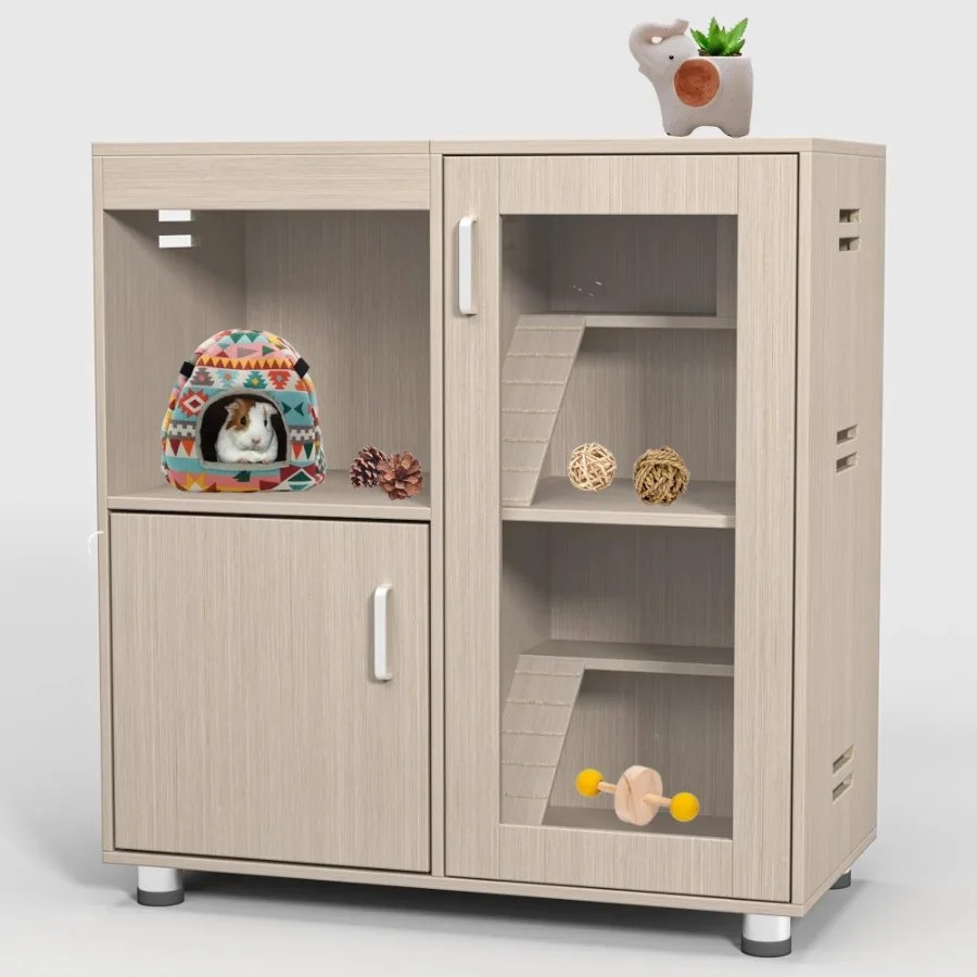 Guinea Pig Cages,4-Tier Hamster Cage Wood with Storage Cabinet, House for Rat Chinchilla, Openable Top, Acrylic Windows, Living
Guinea Pig Cages,4-Tier Hamster Cage Wood with Storage Cabinet, House for Rat Chinchilla, Openable Top, Acrylic Windows, Living