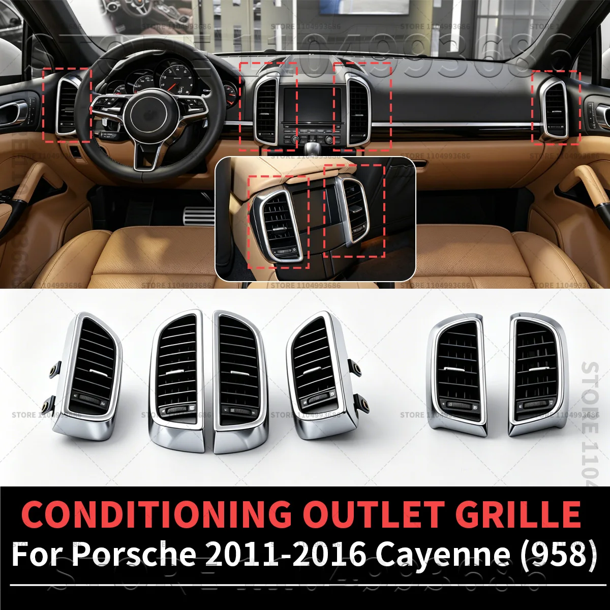 For Porsche 2011-2017Cayenne (958) Front Left Right Rear Air Conditioning AC Vent Outlet Grille Complete Assembly OEM 7P5819727E
For Porsche 2011-2017Cayenne (958) Front Left Right Rear Air Conditioning AC Vent Outlet Grille Complete Assembly OEM 7P5819727E