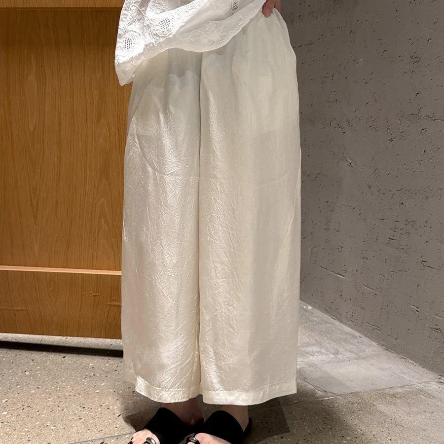 Linen Korean Style Simple Acetate Wide Leg Casual Pants Women's Summer New Loose Pure Color Loose Trousers
Linen Korean Style Simple Acetate Wide Leg Casual Pants Women's Summer New Loose Pure Color Loose Trousers
