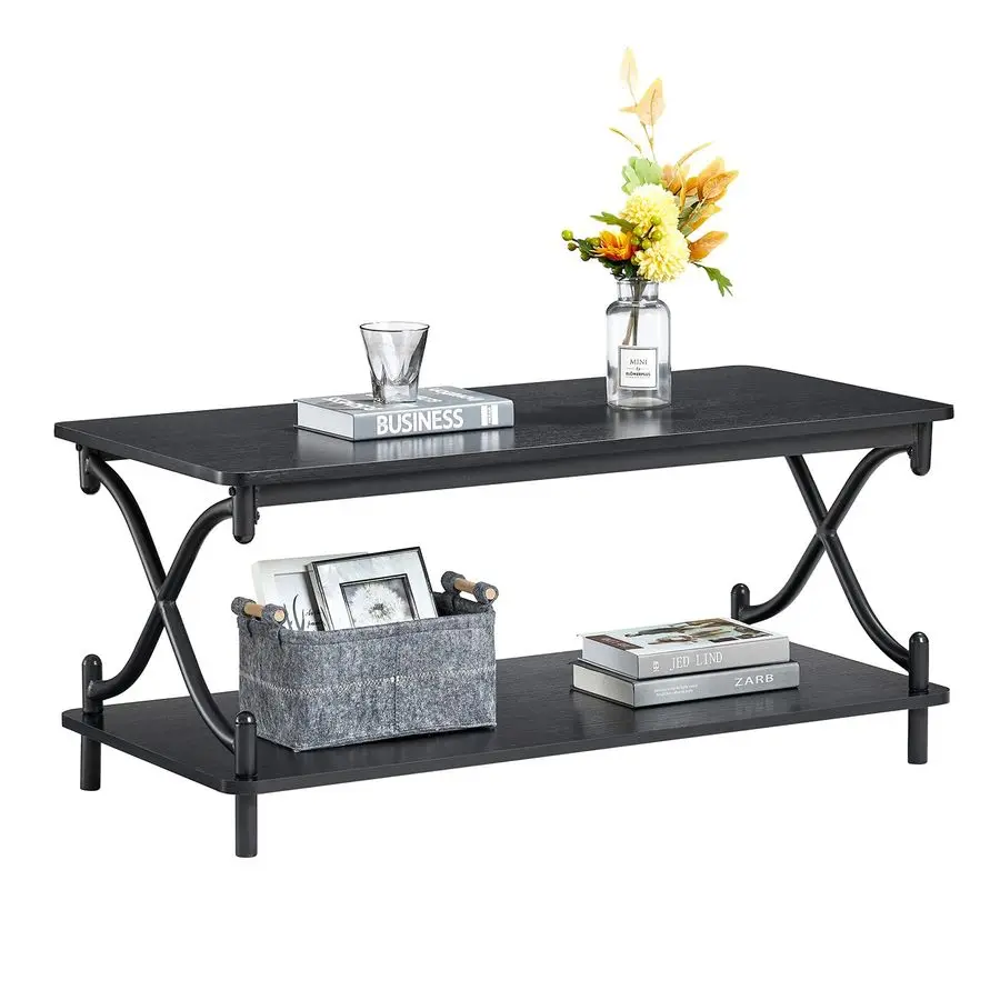 39Inch Coffee Table with Storage and Open Shelves for Living Dining Room, Modern Rectangle amp Industrial Design, XShape Frame,
39Inch Coffee Table with Storage and Open Shelves for Living Dining Room, Modern Rectangle amp Industrial Design, XShape Frame,