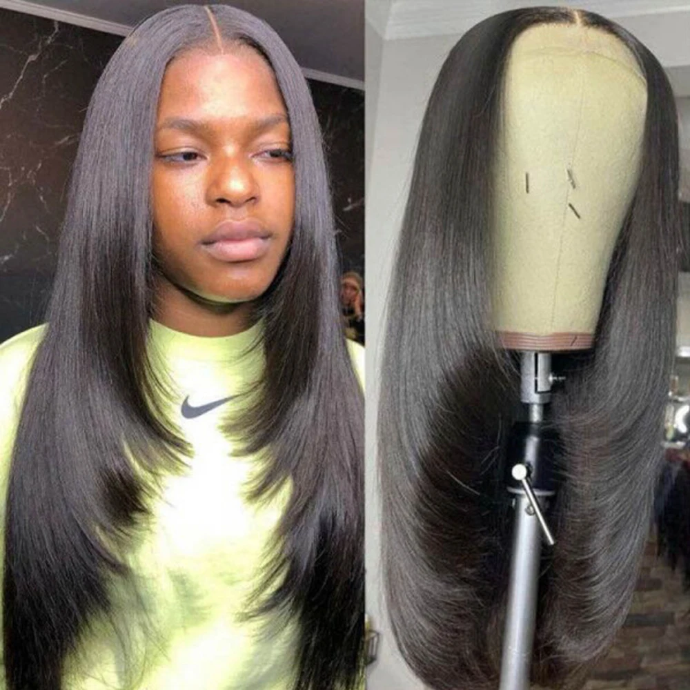 Straight Layered Wig Lace Wigs For Black Women Natural Black Straight Synthetic 13x4x1 T Part Lace Wigs Layered Hair cut Wigs
Straight Layered Wig Lace Wigs For Black Women Natural Black Straight Synthetic 13x4x1 T Part Lace Wigs Layered Hair cut Wigs