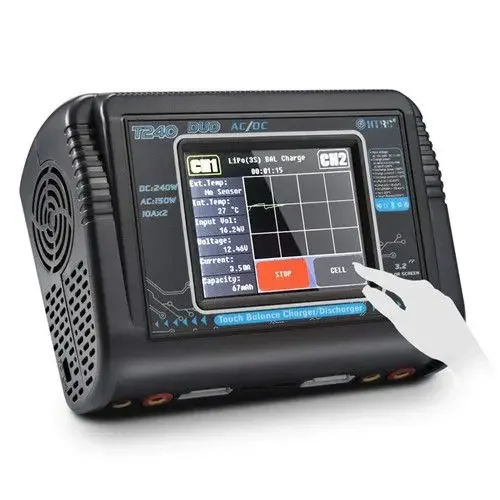 Hot Sales Original HTRC T240 DUO AC 150W DC 240W 10A Touch Screen Dual Channel Battery Balance Charger Discharger
Hot Sales Original HTRC T240 DUO AC 150W DC 240W 10A Touch Screen Dual Channel Battery Balance Charger Discharger