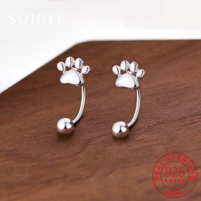 Real 925 Sterling Silver Cat Piercing Screw Bead Curved Stud Earrings for Charm Women Cute Animal Fine Jewelry Accessories
Real 925 Sterling Silver Cat Piercing Screw Bead Curved Stud Earrings for Charm Women Cute Animal Fine Jewelry Accessories