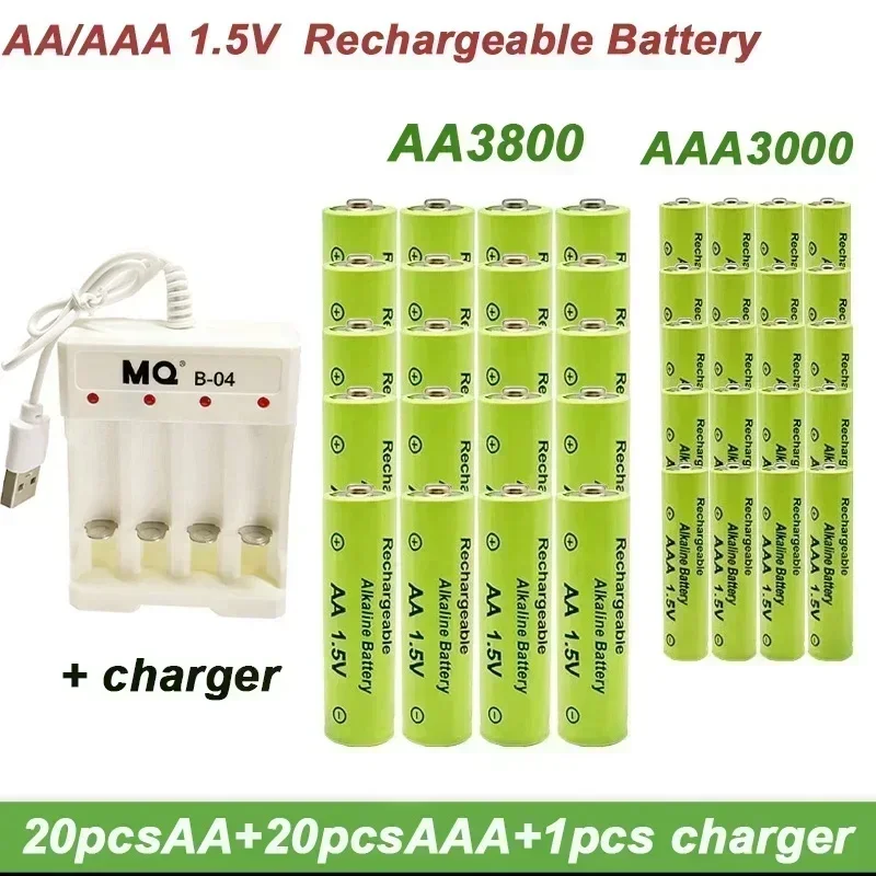 1.5V rechargeable battery, AA3800+AAA3000mAh+NEW AA Charger, alkaline technology, for remote control, toys / computers, etc
1.5V rechargeable battery, AA3800+AAA3000mAh+NEW AA Charger, alkaline technology, for remote control, toys / computers, etc