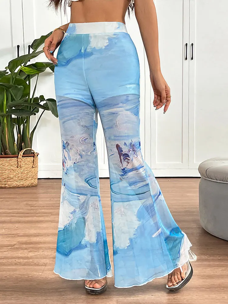 Summer New Women Trousers Streetwear Fashion Tie Dye Print Casual Slim Mesh Trousers Elegant Lady Sexy Versatile Pants Clothing
Summer New Women Trousers Streetwear Fashion Tie Dye Print Casual Slim Mesh Trousers Elegant Lady Sexy Versatile Pants Clothing