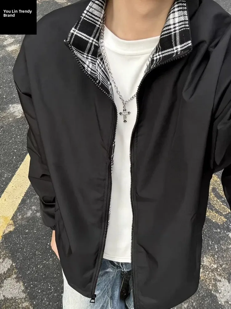 Cleanfit Plaid Patchwork Baseball Jaet Men's Spring Season American Sle Outerwear Zipper Closure Loose Fit Youth Faion
Cleanfit Plaid Patchwork Baseball Jaet Men's Spring Season American Sle Outerwear Zipper Closure Loose Fit Youth Faion