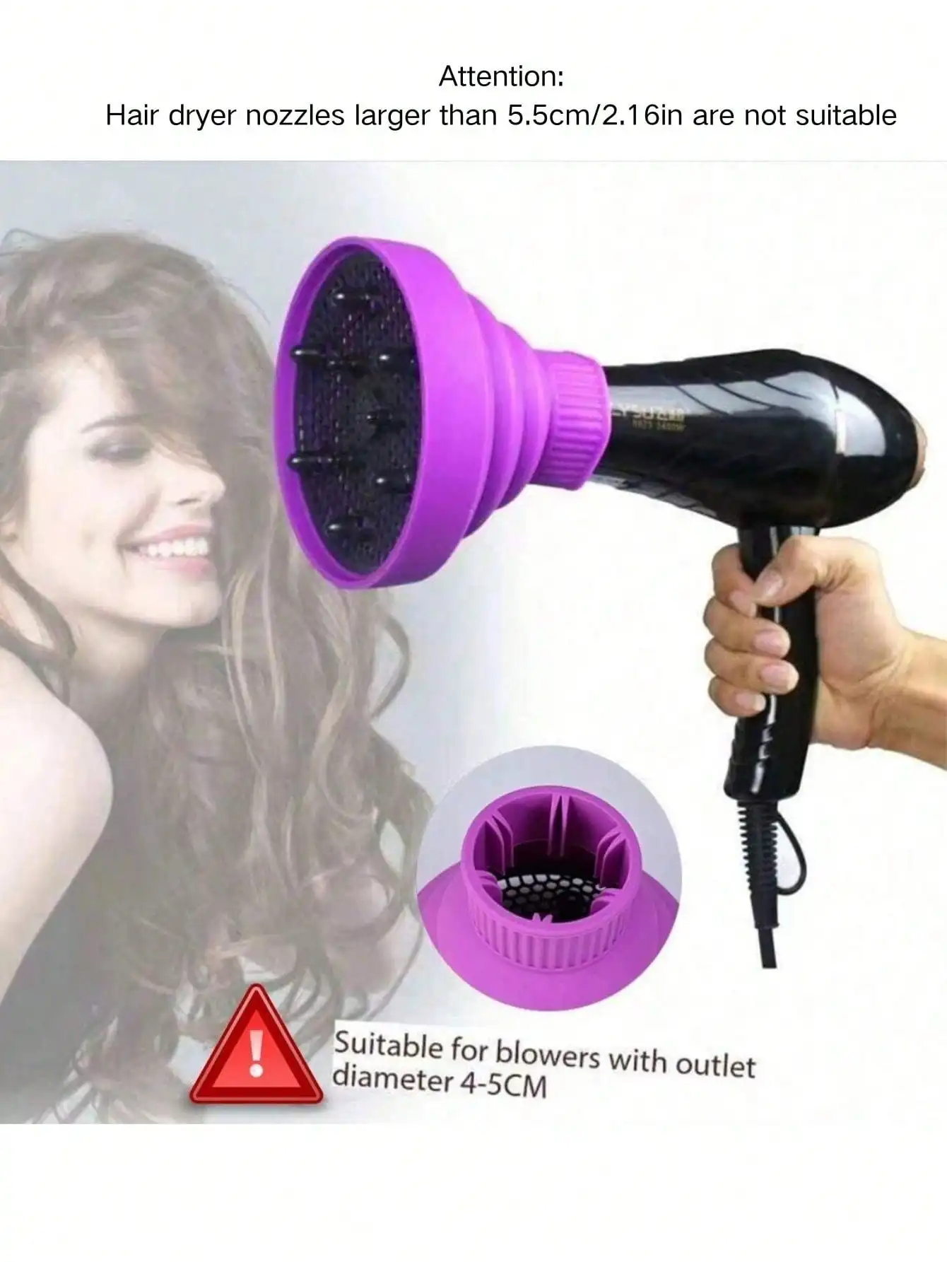 1pc Foldable Silicone Hair Dryer Diffuser Hood, Universal Hair Dryer Cap For Blow Drying And Curling, Hair Styling Tool(The Nozz
1pc Foldable Silicone Hair Dryer Diffuser Hood, Universal Hair Dryer Cap For Blow Drying And Curling, Hair Styling Tool(The Nozz