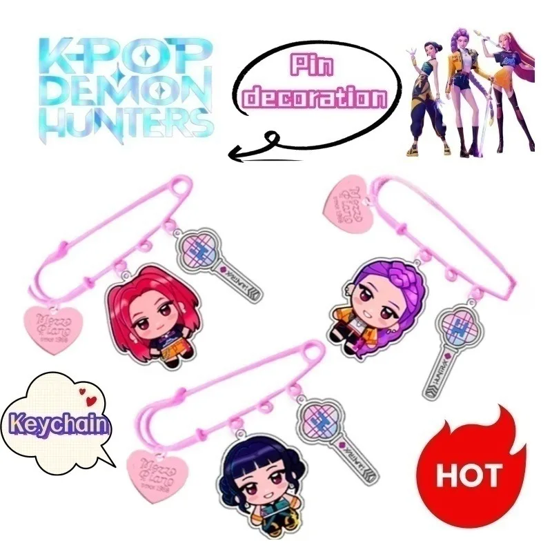 KPop охотники на демонов Руми Мира Зои, креативный акриловый брелок с героями мультфильмов, брошь, периферийные устройства, украшение на булавке для одежды
KPop охотники на демонов Руми Мира Зои, креативный акриловый брелок с героями мультфильмов, брошь, периферийные устройства, украшение на булавке для одежды