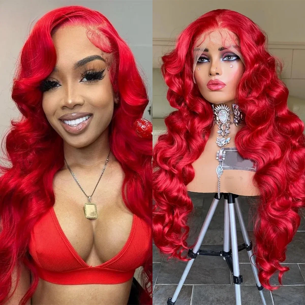 Ярко-красный парик с волнистыми локонами, парик с кружевной передней частью 13x4, парик с HD-кружевом, термостойкий, без клея, синтетический, для повседневной носки, вечеринок, косплея, готовый к использованию
Ярко-красный парик с волнистыми локонами, парик с кружевной передней частью 13x4, парик с HD-кружевом, термостойкий, без клея, синтетический, для повседневной носки, вечеринок, косплея, готовый к использованию