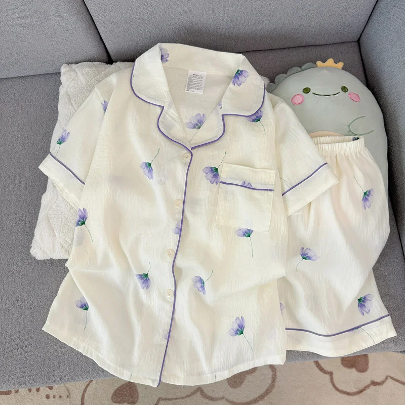 Summer Women's Printed Pajama Set V-neck Top and Shorts 2-piece Set, Casual and Comfortable Home Set, Can be worn externally
Summer Women's Printed Pajama Set V-neck Top and Shorts 2-piece Set, Casual and Comfortable Home Set, Can be worn externally