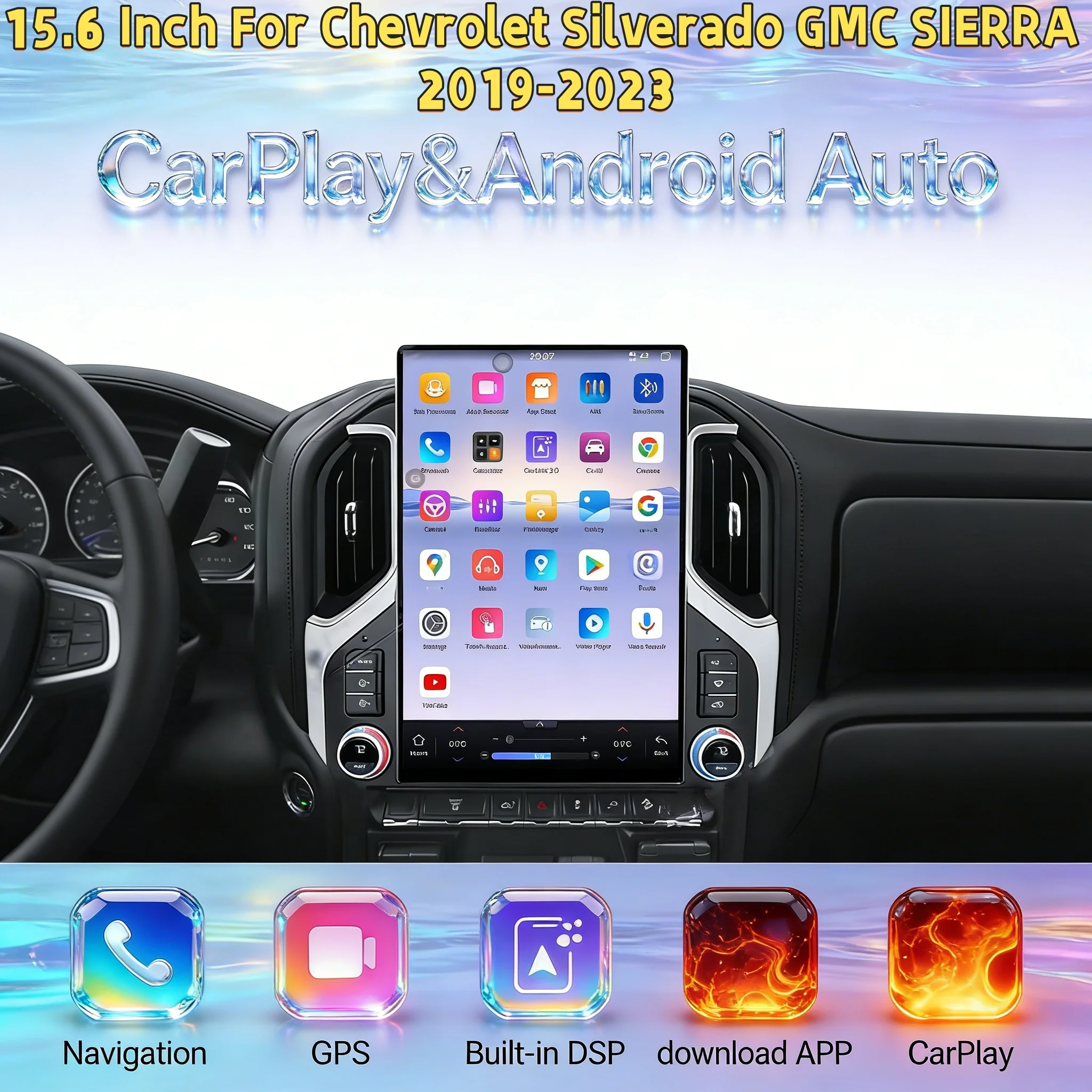 Android Auto Wireless CarPlay Radio For Chevrolet Silverado GMC SIERRA 2019-2023 Multimedia Player GPS Navigation Head Unit GPS
Android Auto Wireless CarPlay Radio For Chevrolet Silverado GMC SIERRA 2019-2023 Multimedia Player GPS Navigation Head Unit GPS