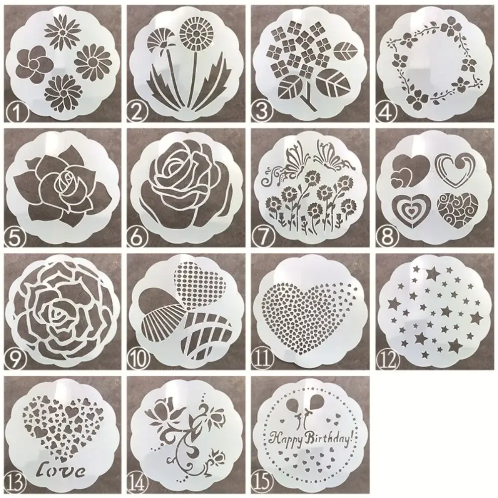 15pcs/set 6 Inch Round Lace Cake Stencils Hollow Decorative Doodle Logo Shape Spray Stencils Diy Sugar Cube Letters Baking Tools
15pcs/set 6 Inch Round Lace Cake Stencils Hollow Decorative Doodle Logo Shape Spray Stencils Diy Sugar Cube Letters Baking Tools