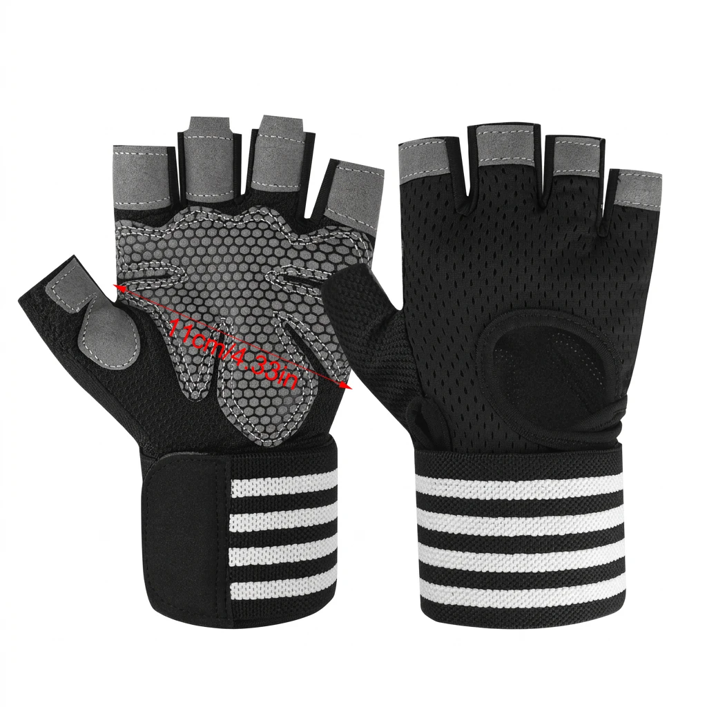 Silicone Grip Half Finger Fitness Glove braces With Wrist Support, Breathable Anti Slip Palm For Weightlifting Cycling Training
Silicone Grip Half Finger Fitness Glove braces With Wrist Support, Breathable Anti Slip Palm For Weightlifting Cycling Training