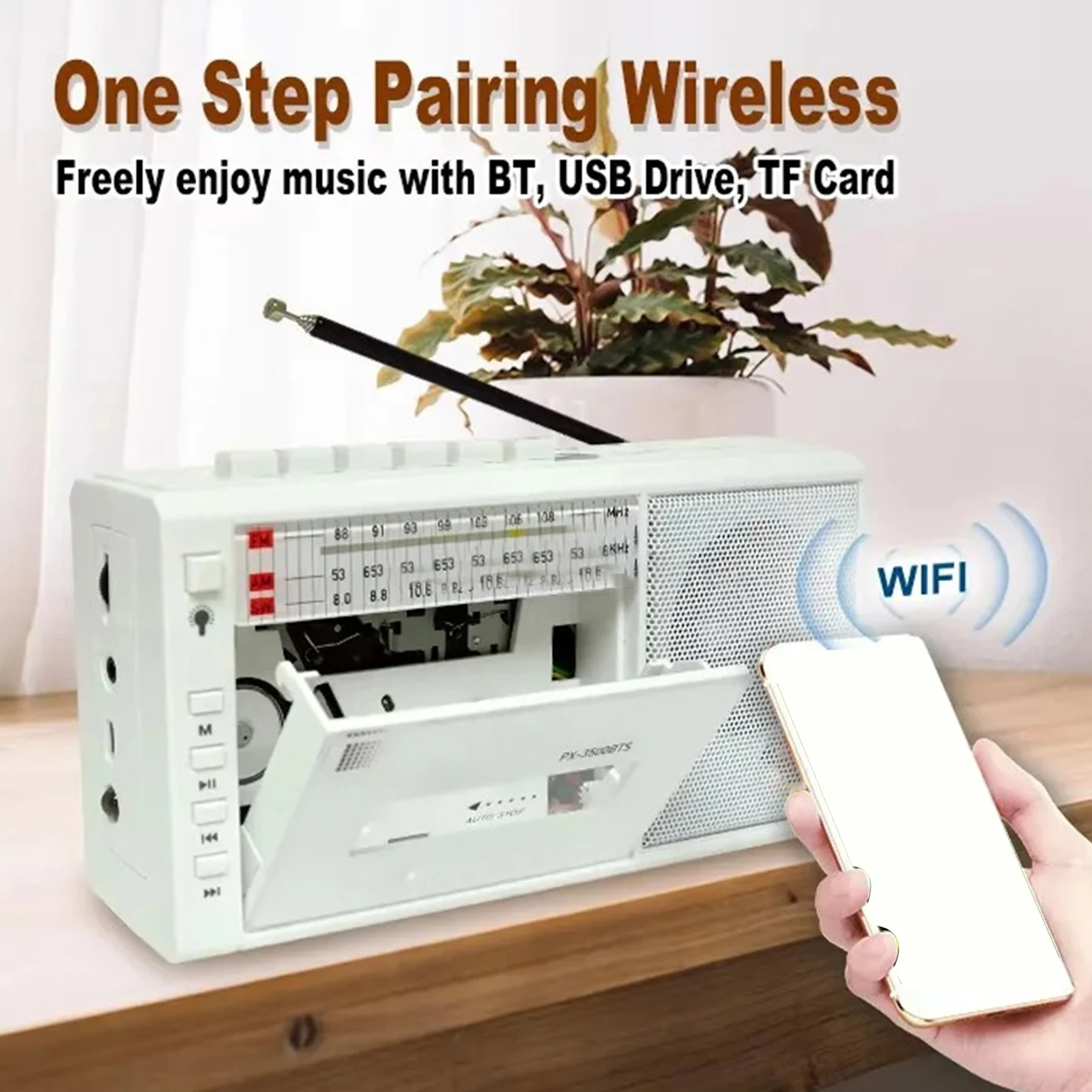 Кассетный магнитофон с поддержкой SD-карты, портативный AM FM-радио в стиле ретро, портативный магнитофон, рекордер на солнечной энергии для парка, домашнего офиса
Кассетный магнитофон с поддержкой SD-карты, портативный AM FM-радио в стиле ретро, портативный магнитофон, рекордер на солнечной энергии для парка, домашнего офиса