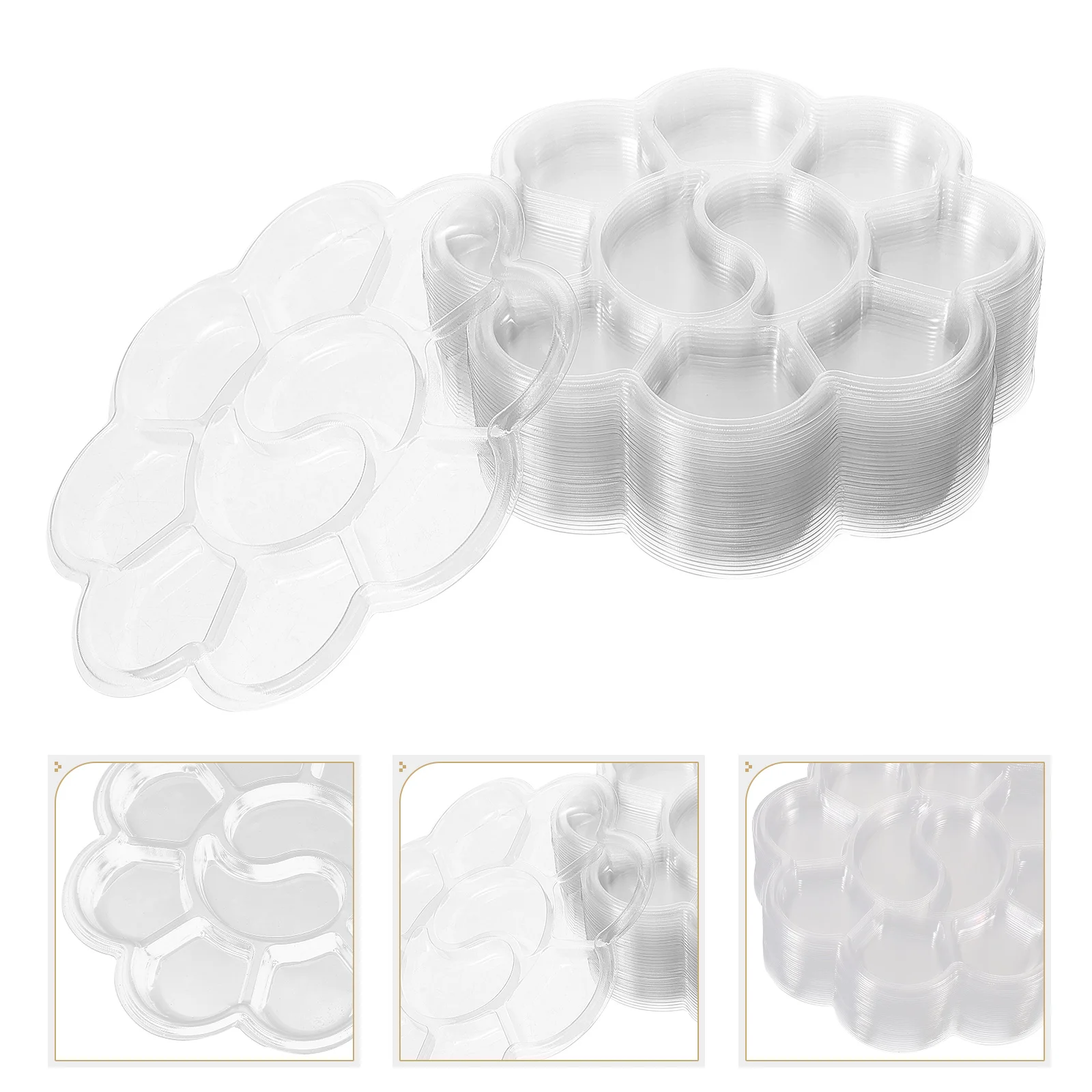50 Pcs Mix Disposable Palette Child Watercolor Paint Oil Plate 1250X1250X050CM Plastic Clear Trays
50 Pcs Mix Disposable Palette Child Watercolor Paint Oil Plate 1250X1250X050CM Plastic Clear Trays
