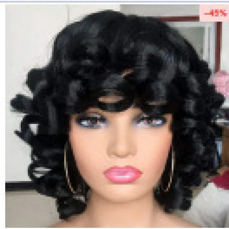 New WigwishHot-Selling Women's European and American Style Black Short Curly Wig Small Curls Direct Sale
New WigwishHot-Selling Women's European and American Style Black Short Curly Wig Small Curls Direct Sale