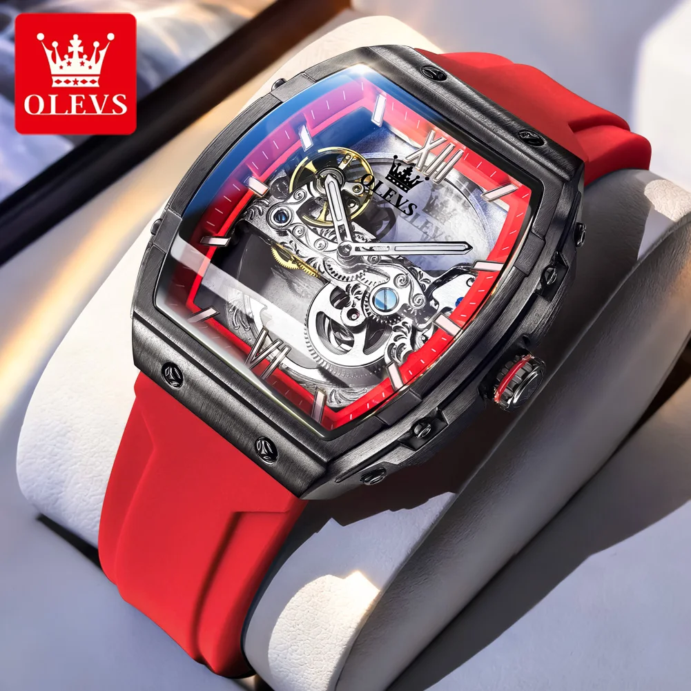 Модные мужские часы OLEVS, водонепроницаемые, с прозрачным циферблатом, силиконовым ремешком, механические часы для мужчин, оригинальные брендовые наручные часы
Модные мужские часы OLEVS, водонепроницаемые, с прозрачным циферблатом, силиконовым ремешком, механические часы для мужчин, оригинальные брендовые наручные часы