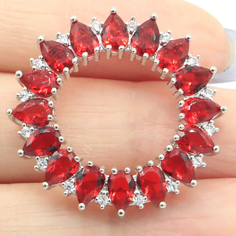 SheCrown 31x31mm Fancy Round Shape Iolite Green Peridot Blood Ruby CZ Women Wedding Silver Pendant
SheCrown 31x31mm Fancy Round Shape Iolite Green Peridot Blood Ruby CZ Women Wedding Silver Pendant