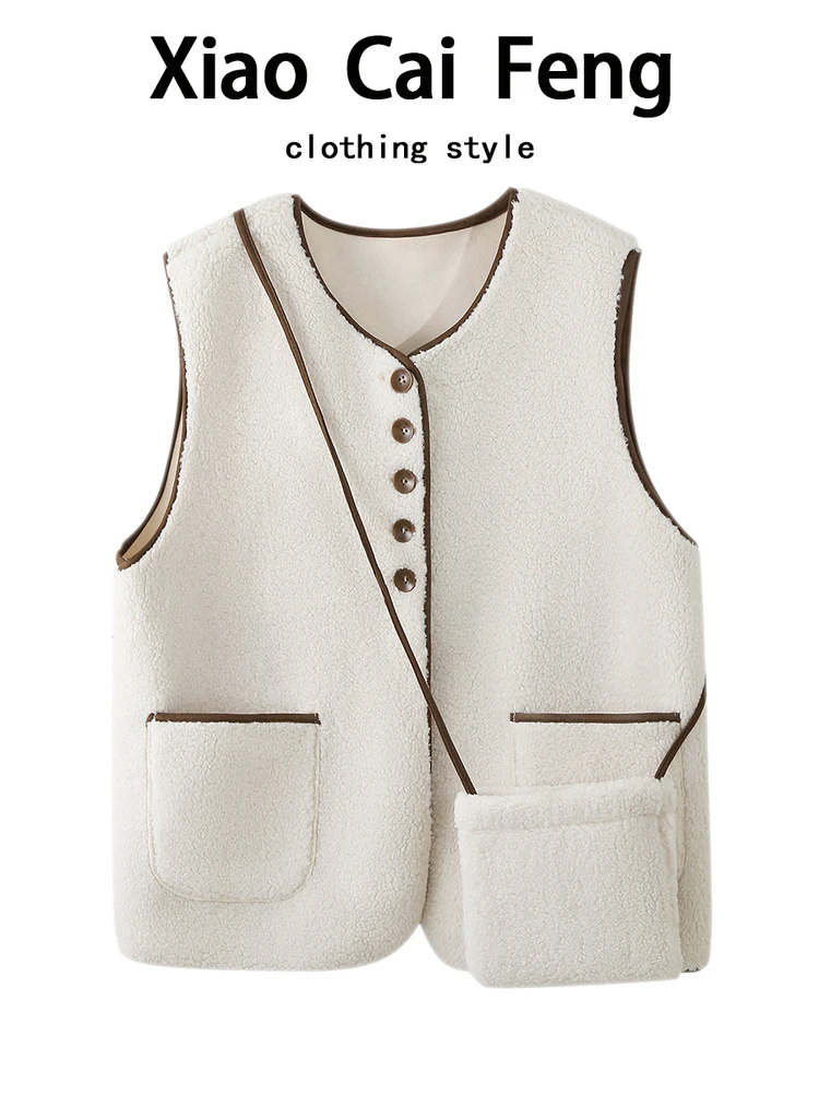 Корейский контрастный цветной жилет из овечьего меха, женская верхняя одежда, осенне-зимняя кожаная теплая многослойная сумка на плечо, модная
Корейский контрастный цветной жилет из овечьего меха, женская верхняя одежда, осенне-зимняя кожаная теплая многослойная сумка на плечо, модная