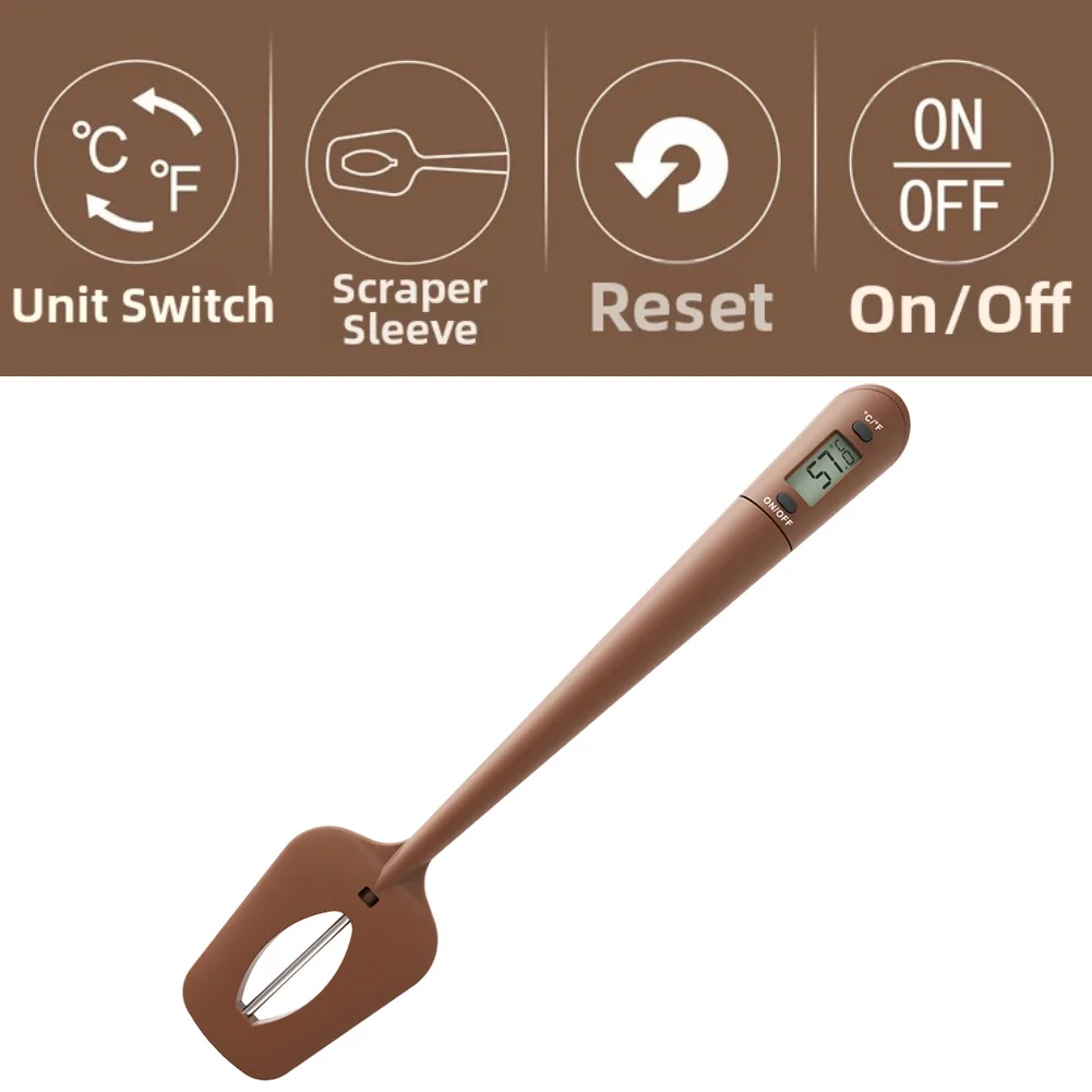 Digital Sugar Thermometer Spatula 2 in 1 for Accurate For Chocolate and Cooking Temperature Measurement with Silicone Handle
Digital Sugar Thermometer Spatula 2 in 1 for Accurate For Chocolate and Cooking Temperature Measurement with Silicone Handle