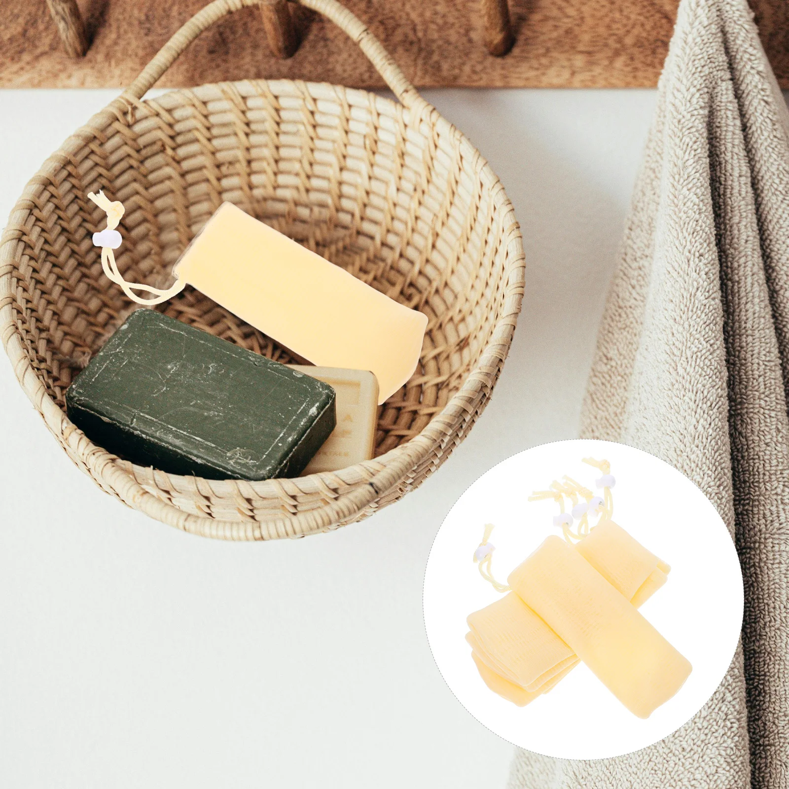 5pcs Soap Mesh Exfoliating Pouch Facial Cleanser Storage Hanging Lanyard Quick Drying Shampoo Bar Bag Bathroom Shower for Soap
5pcs Soap Mesh Exfoliating Pouch Facial Cleanser Storage Hanging Lanyard Quick Drying Shampoo Bar Bag Bathroom Shower for Soap