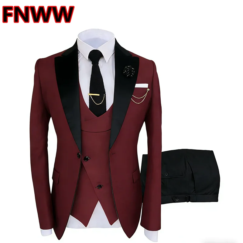 2026 Mens Suit 3 Pieces Formal Fashion Solid Flat Color Navy Burgundy(Blazer+Vest+Pants) Tuxedos Jacket Wedding Groom
2026 Mens Suit 3 Pieces Formal Fashion Solid Flat Color Navy Burgundy(Blazer+Vest+Pants) Tuxedos Jacket Wedding Groom