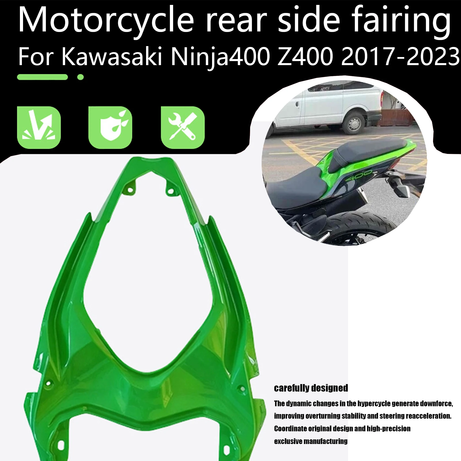 Motorcycle Accessories Rear Tail Fairing Tail Wing Shield Plate For Kawasaki Ninja 400 z400 2017-2023
Motorcycle Accessories Rear Tail Fairing Tail Wing Shield Plate For Kawasaki Ninja 400 z400 2017-2023