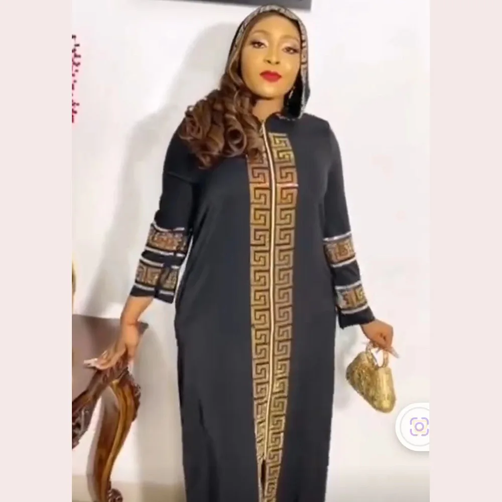 Foreign trade African ethnic clothing pendulum dress, Muslim style robe fashion hot diamond belt hat
Foreign trade African ethnic clothing pendulum dress, Muslim style robe fashion hot diamond belt hat