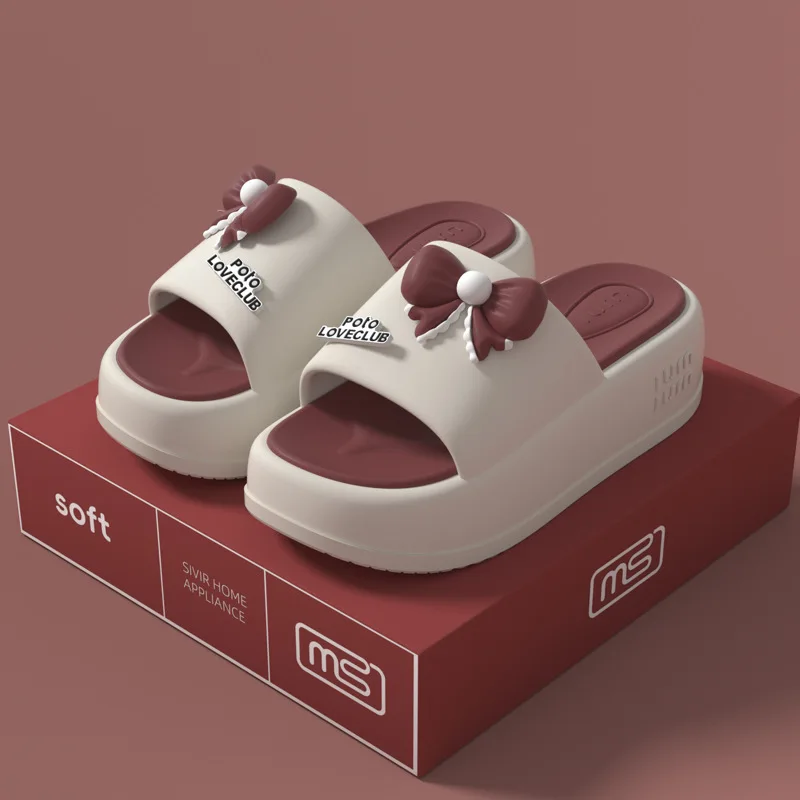 Fashion cartoon thick heel slippers women's summer new bow indoor home bathroom non-slip shoes cute outer wear increase height
Fashion cartoon thick heel slippers women's summer new bow indoor home bathroom non-slip shoes cute outer wear increase height