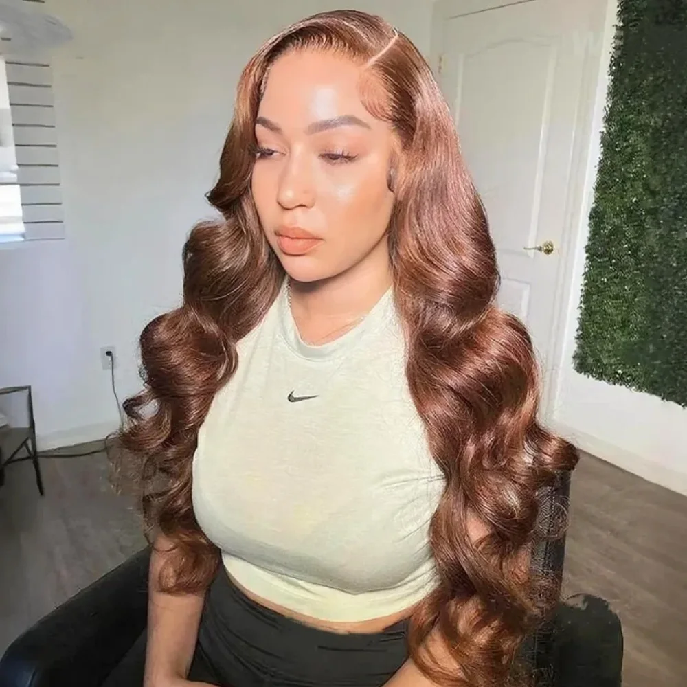 Chocolate Brown 13x4 Body Wave Lace Front Wig Human Hair 13x6 HD Transparent Lace Frontal Brazilian Wigs For Women 220 Density
Chocolate Brown 13x4 Body Wave Lace Front Wig Human Hair 13x6 HD Transparent Lace Frontal Brazilian Wigs For Women 220 Density