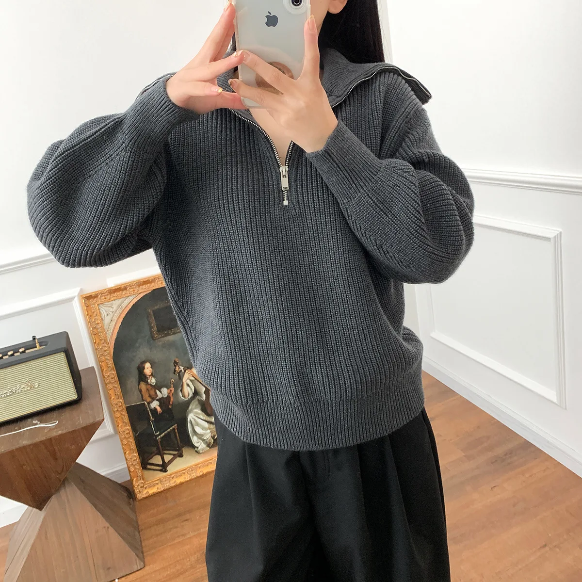 Half Open Zipper Knitted Sweater for Women Long Sleeve Fashion Ladies Knitwears Jumpers Female Trending Clothes Pullovers 
Half Open Zipper Knitted Sweater for Women Long Sleeve Fashion Ladies Knitwears Jumpers Female Trending Clothes Pullovers