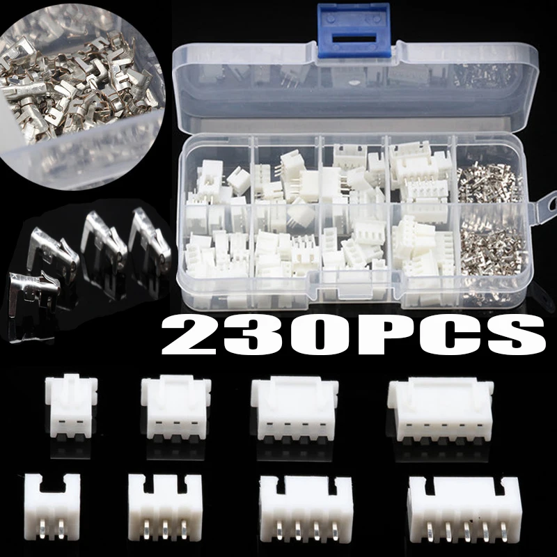 230pcs Dupont Connector Male/Female 2.54mm XHPX 2/3/4/5J Wire Cable Jumper Pin Header Housing Connector Terminal Kit
230pcs Dupont Connector Male/Female 2.54mm XHPX 2/3/4/5J Wire Cable Jumper Pin Header Housing Connector Terminal Kit