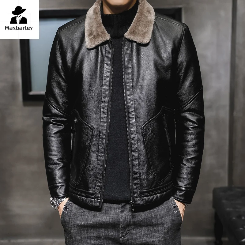 2024 Men's Leather Coat Winter Large Size Jacket with Fur Collar and Long Sleeve Wool Lining Casual Motorcycle PU Leather Coats
2024 Men's Leather Coat Winter Large Size Jacket with Fur Collar and Long Sleeve Wool Lining Casual Motorcycle PU Leather Coats