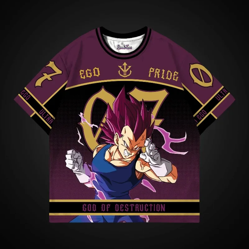 Dragon Ball Super Vegeta Jersey Men Ultra Ego God of Destruction Short Sleeve V Neck Purple Gold Anime Graphic Casual Streetwear
Dragon Ball Super Vegeta Jersey Men Ultra Ego God of Destruction Short Sleeve V Neck Purple Gold Anime Graphic Casual Streetwear