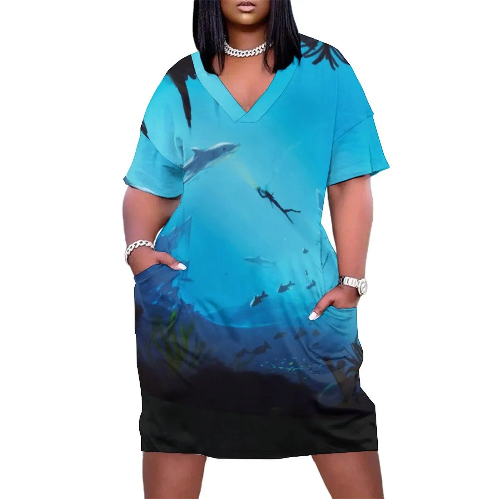 underwater shark and diver Loose Pocket Dress Women's summer skirt Long dresses prom dress 2025
underwater shark and diver Loose Pocket Dress Women's summer skirt Long dresses prom dress 2025