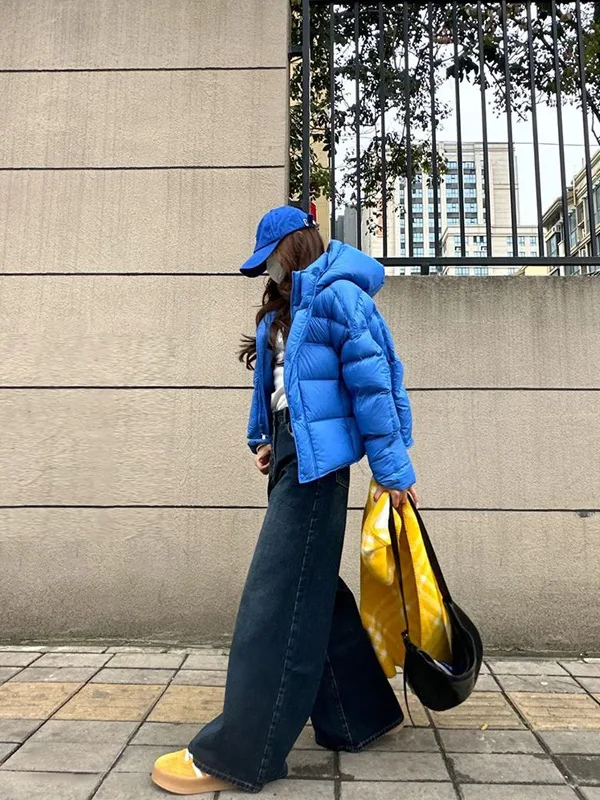 Синяя утепленная хлопковая куртка с капюшоном для женщин, свободного кроя, в корейском стиле, с длинными рукавами, однотонная, зимняя
Синяя утепленная хлопковая куртка с капюшоном для женщин, свободного кроя, в корейском стиле, с длинными рукавами, однотонная, зимняя