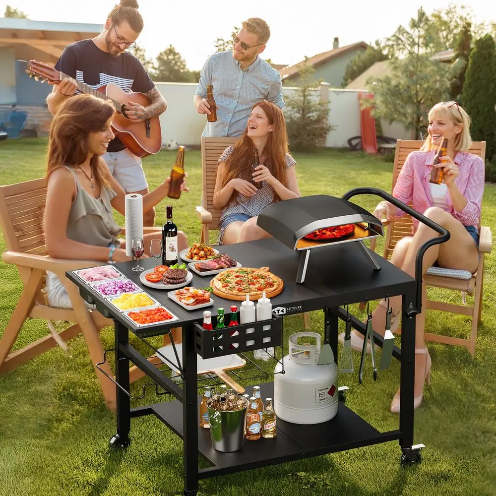 Pizza Oven Table, Grill Cart Table for Blackstone Griddle, Outdoor Pizza Oven Stand Fits Ninja, Cuisinart, Gozney, Solo Stove,
Pizza Oven Table, Grill Cart Table for Blackstone Griddle, Outdoor Pizza Oven Stand Fits Ninja, Cuisinart, Gozney, Solo Stove,
