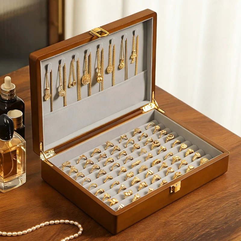 Solid Wood Jewelry Box Large Capacity Ring Earring Storage Boxes Retro Necklace Bracelet Organizer Box Gold Jewelry Storage Case
Solid Wood Jewelry Box Large Capacity Ring Earring Storage Boxes Retro Necklace Bracelet Organizer Box Gold Jewelry Storage Case