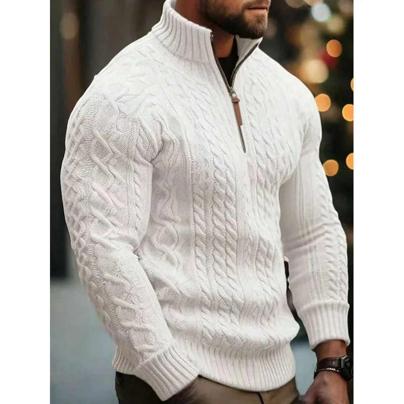 Women's Half Zip Cable Sweater Knitted Knob Pattern Regular Thickness Spring Season Fashion Casual Woolen Sweater
Women's Half Zip Cable Sweater Knitted Knob Pattern Regular Thickness Spring Season Fashion Casual Woolen Sweater