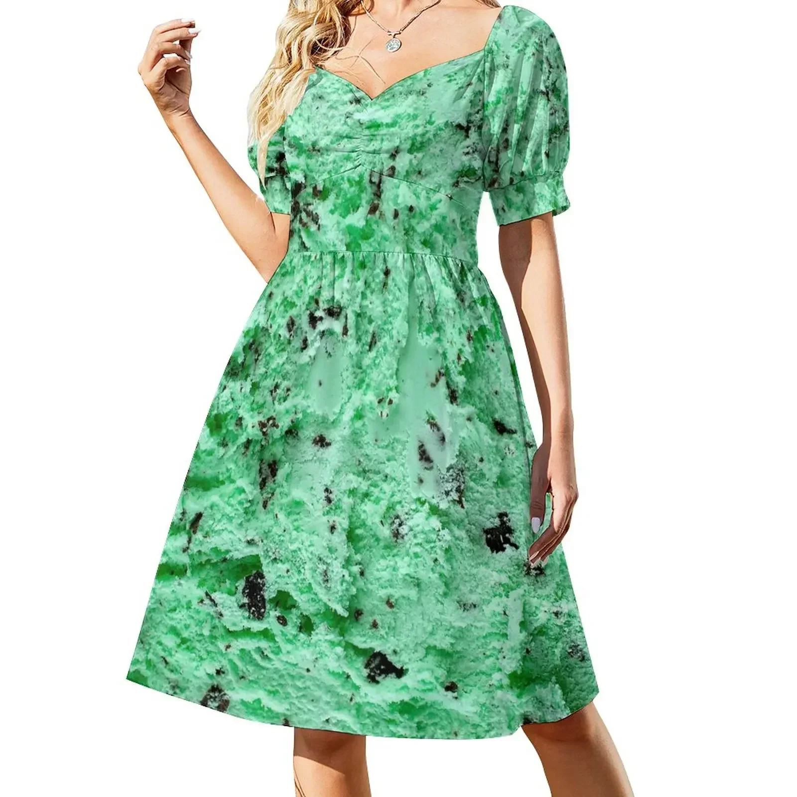 Mint Chocolate Chip Ice Cream Short-Sleeved Dress Long veiled dresses dress women elegant luxury Dress
Mint Chocolate Chip Ice Cream Short-Sleeved Dress Long veiled dresses dress women elegant luxury Dress
